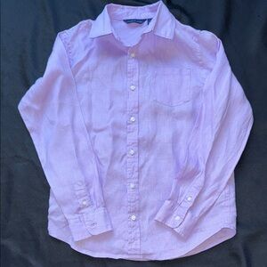 Janie and Jack linen kids boys Lilac long sleeves Shirt size 10 years